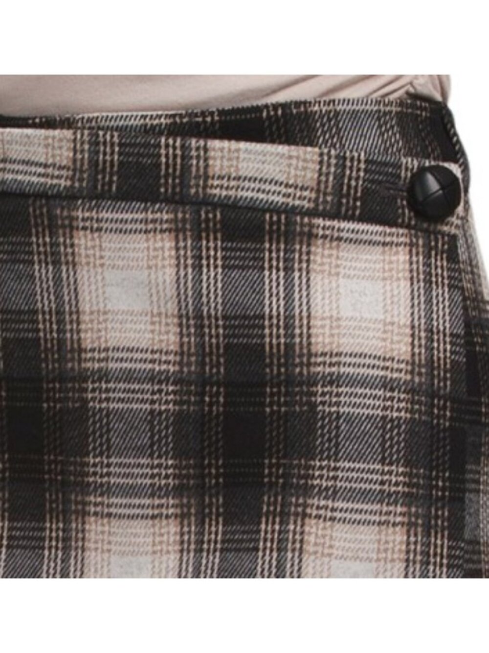 CATHERINE MALANDRINO Plaid Faux Wrap Mini Skirt - Picture 3 of 3